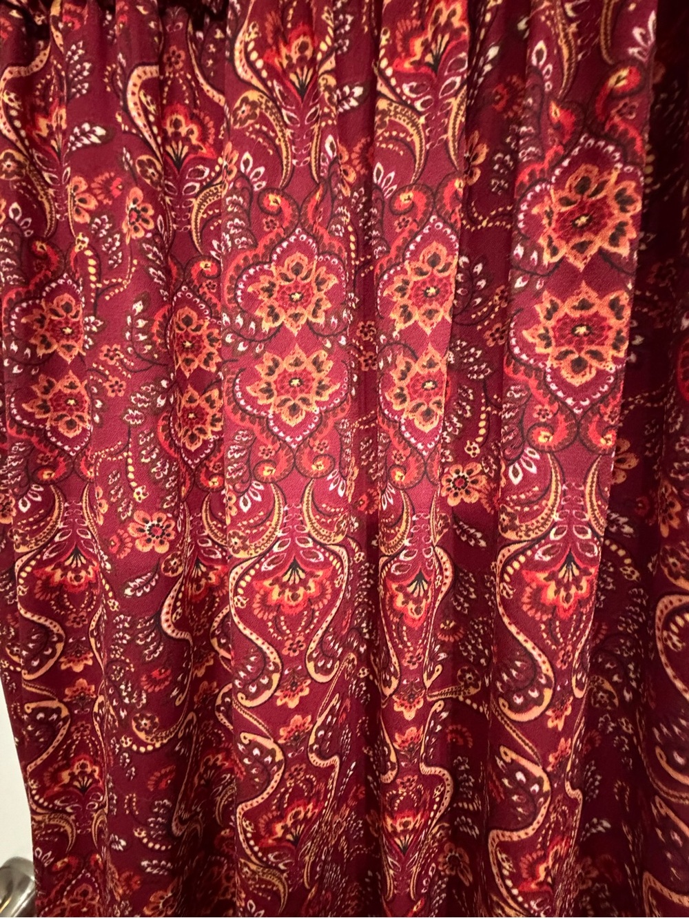 Max Studio Burgundy Paisley Midi Dress - Picture 4 of 6